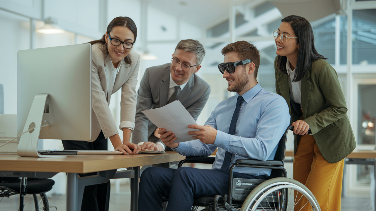 ADA Ally team members collaborating on accessibility testing